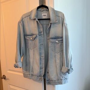 Zara Classic Light Blue Jean Jacket oversized